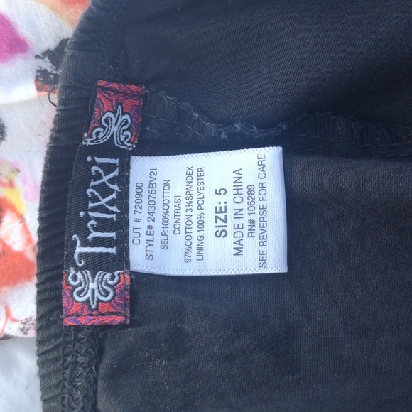 Trixxi Floral Flower Print Pattern Strapless Flowy Mini Dress - Picture 7 of 10